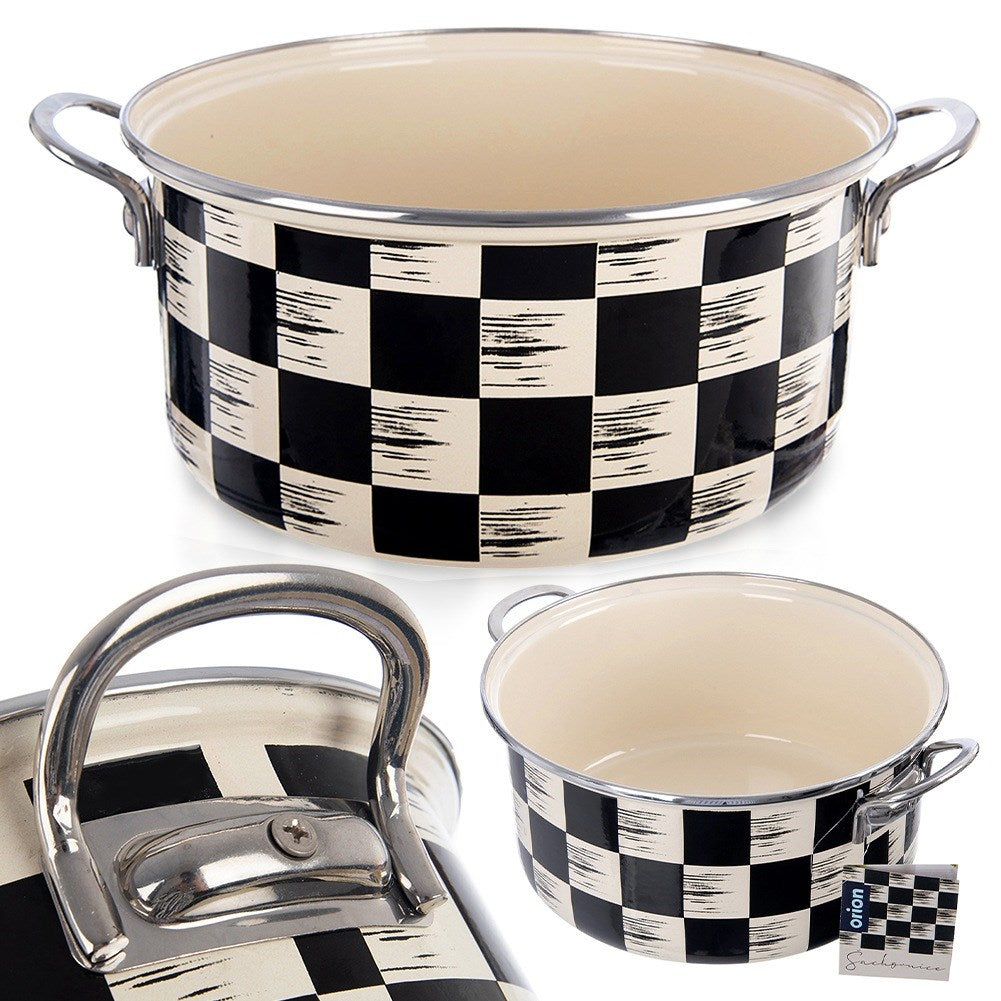 Enameled pot CHECKERED BOARD 26 cm, 5 l