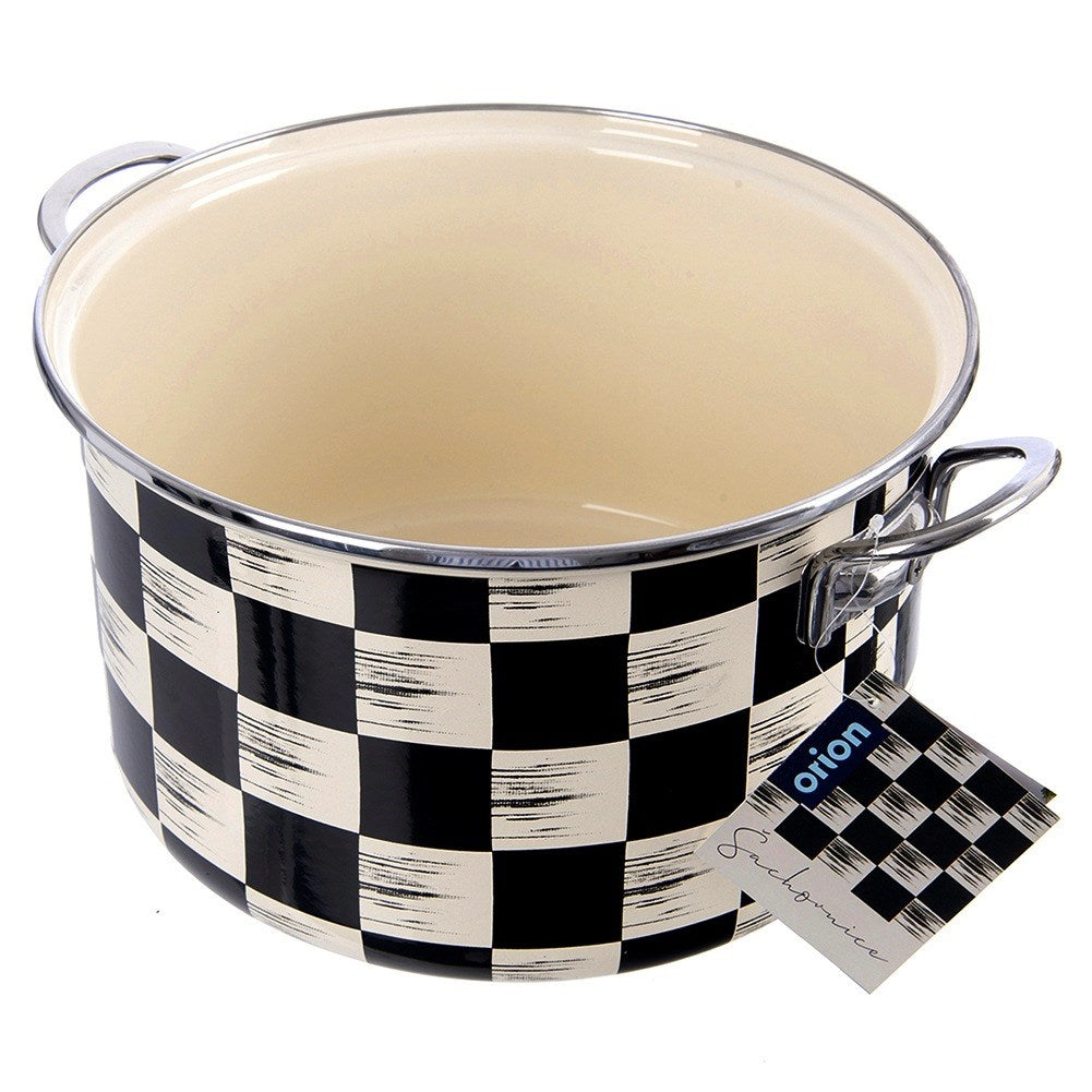 Enameled pot CHECKERED BOARD 26 cm, 6.5 l