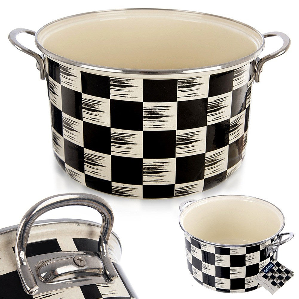 Enameled pot CHECKERED BOARD 26 cm, 6.5 l