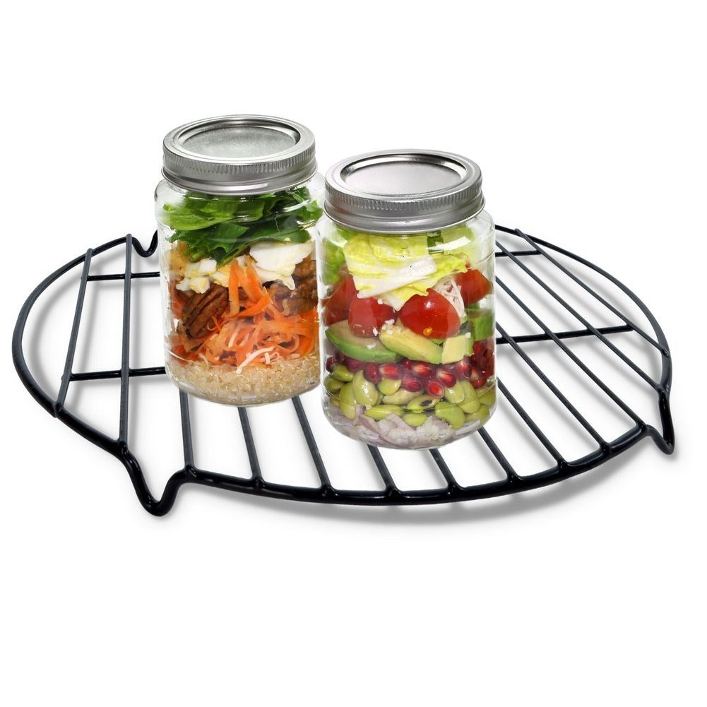Enameled pot with lid, thermometer hole and tongs