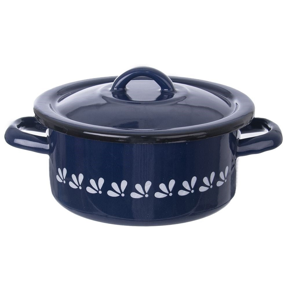 Enameled steel lid for 16 cm pans, heat protection and splash protection