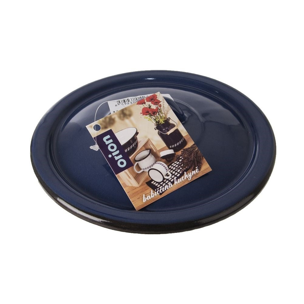 Enameled steel lid for 16 cm pans, heat protection and splash protection