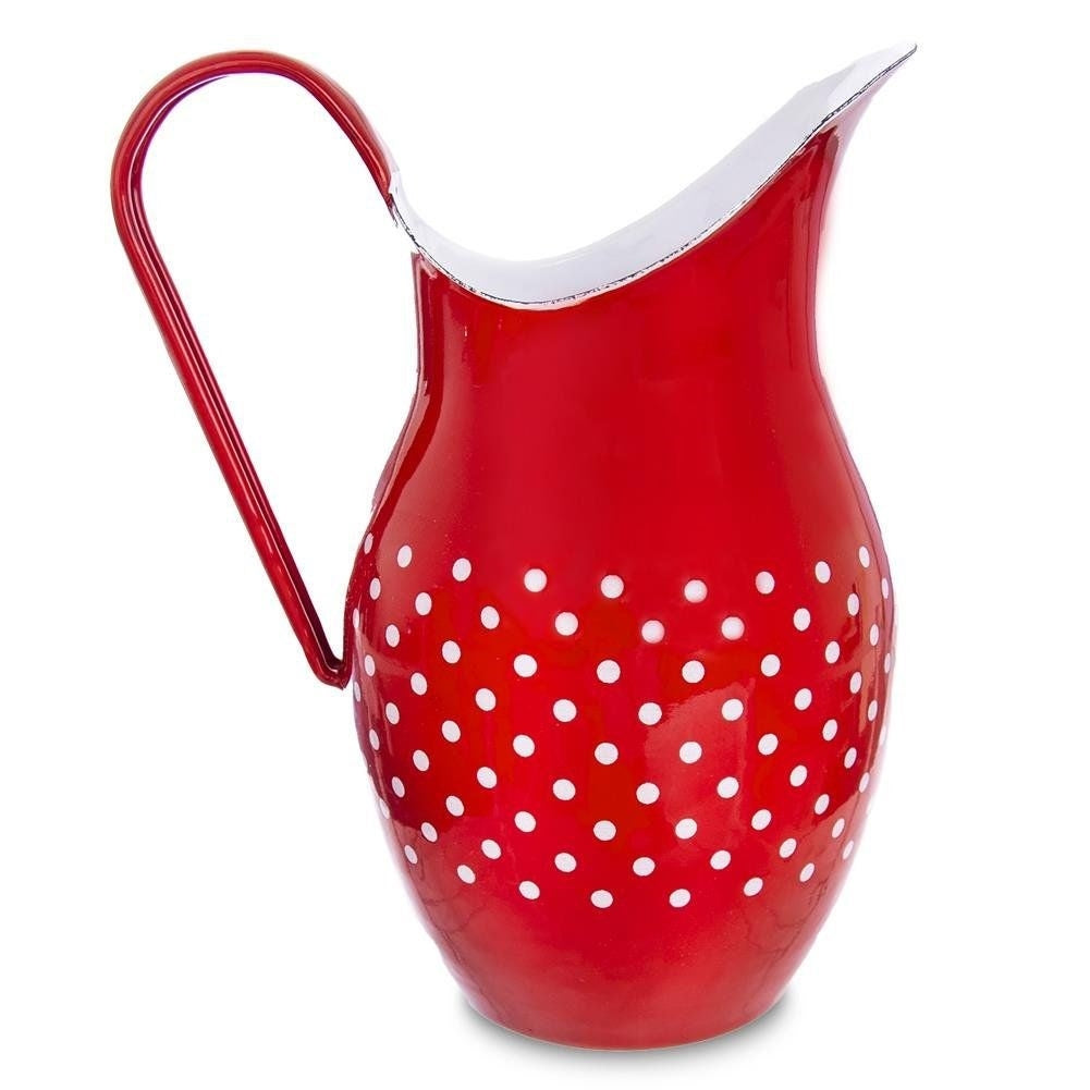 Enameled steel pot with handle for drinks and flowers