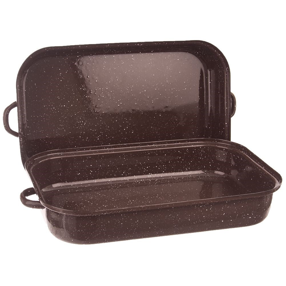 Enamelled Steel Form with Lid and Handle for Baking