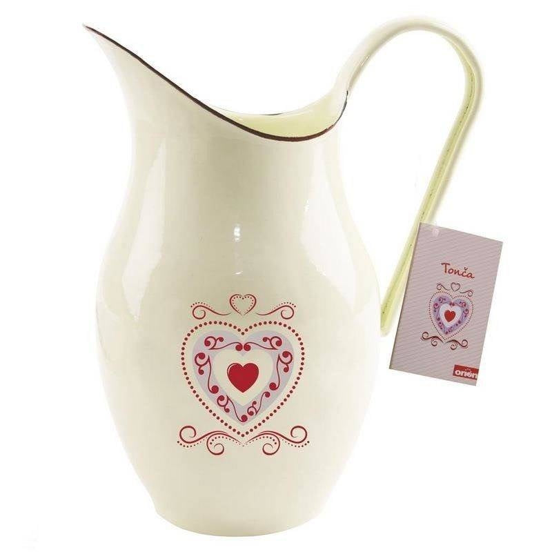 Enamelled Steel Pot for Drinks and Decoration