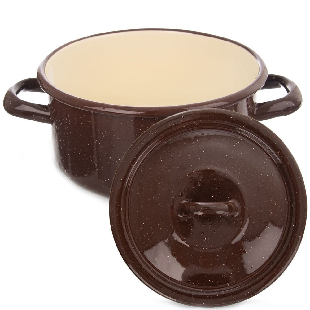 Enamelled steel lid 14 cm: Efficient cooking, protection against splashes