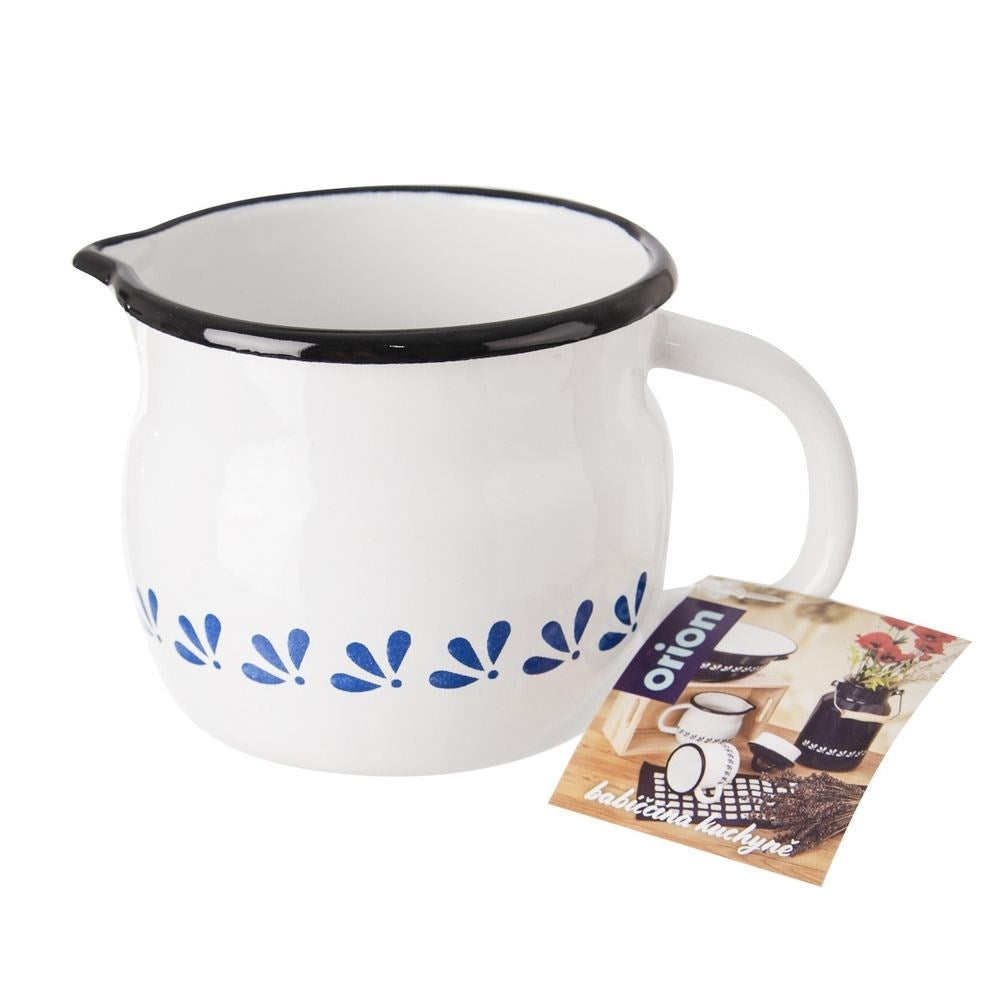 Enamel mug with handle - Perfect for heating and serving