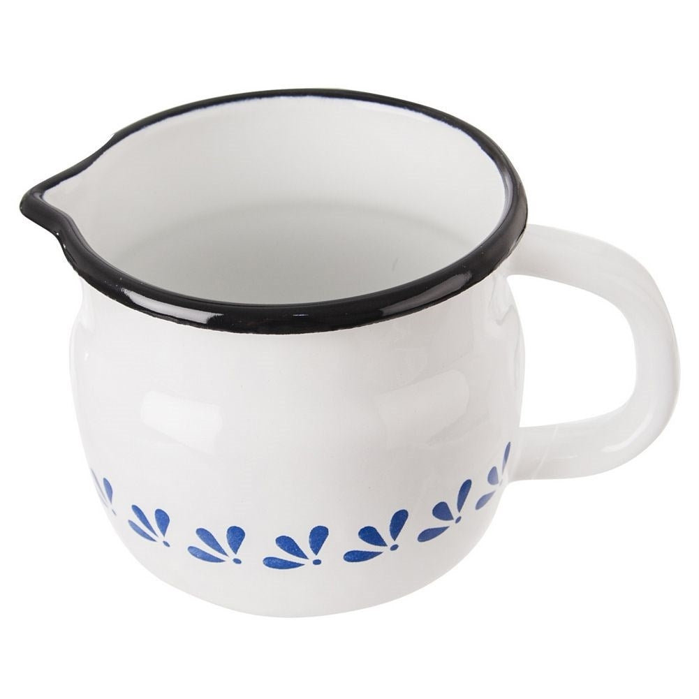 Enamel mug with handle - Perfect for heating and serving