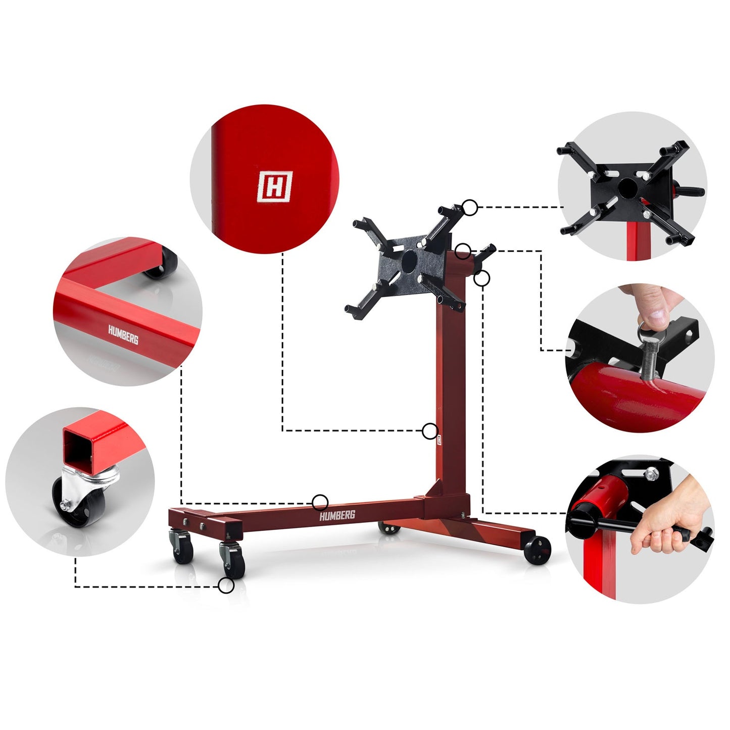 Engine Stand 450 kg Capacity, 360 Rotation, Steel-Aluminum