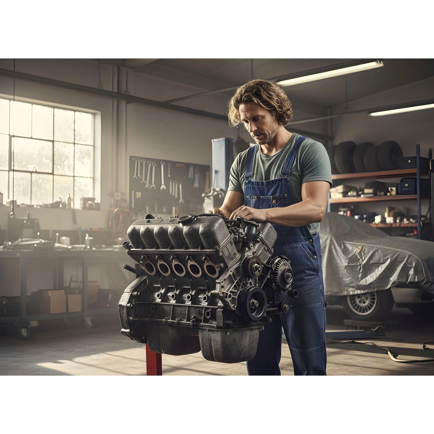 Engine Stand 450 kg Capacity, 360 Rotation, Steel-Aluminum