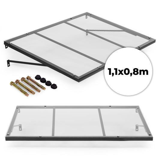 Entrance Door Canopy 113x80 cm, UV Protection, Steel Frame