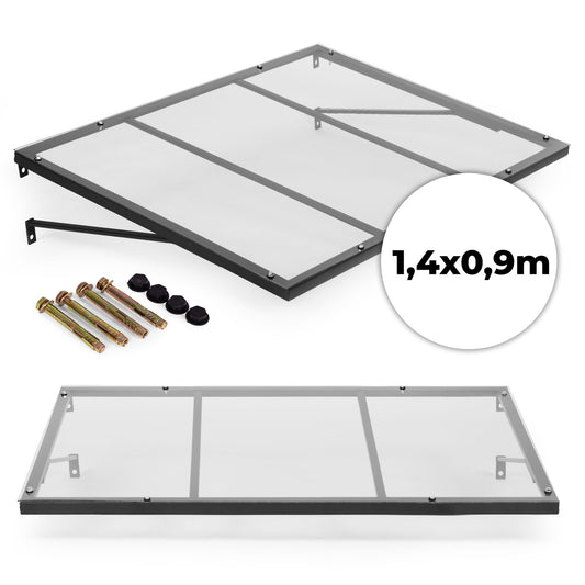 Entrance Door Canopy 140x90 cm, UV Protection, Steel Frame