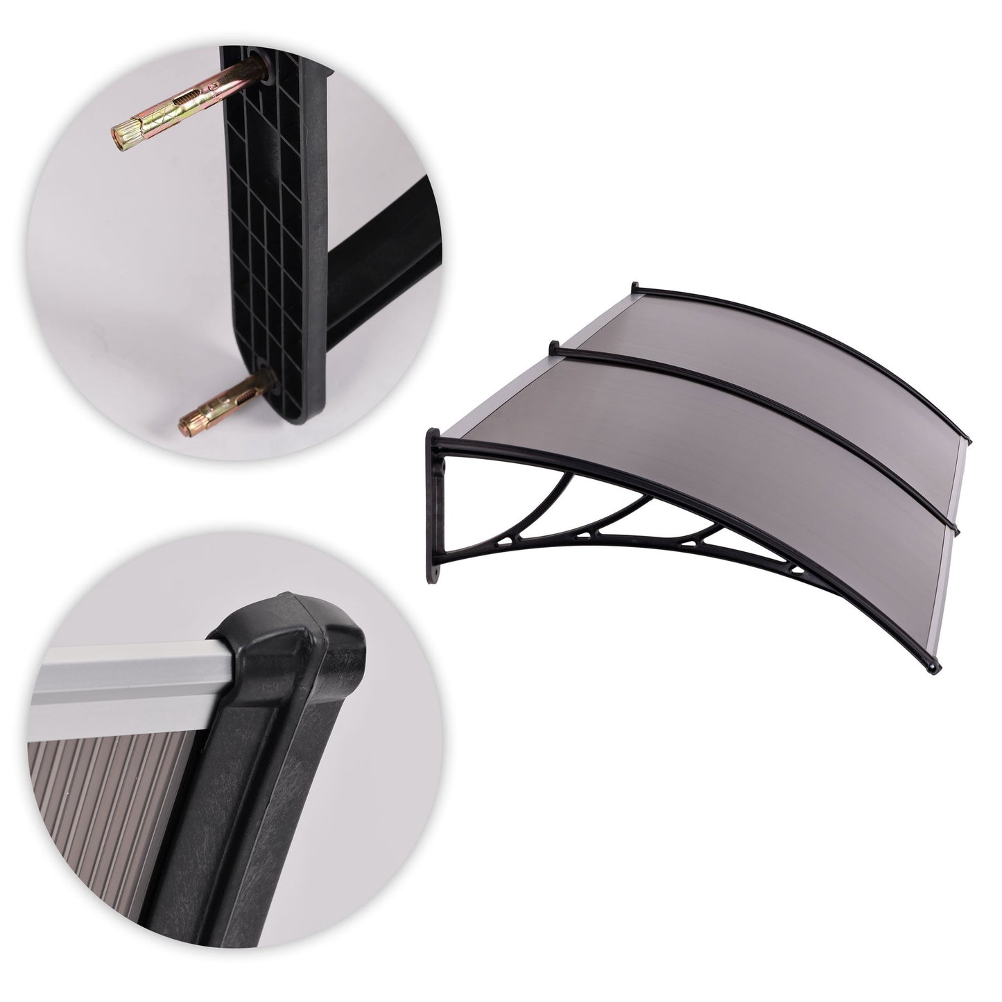 Entrance Door Canopy, 200x100 cm, Polycarbonate Cover