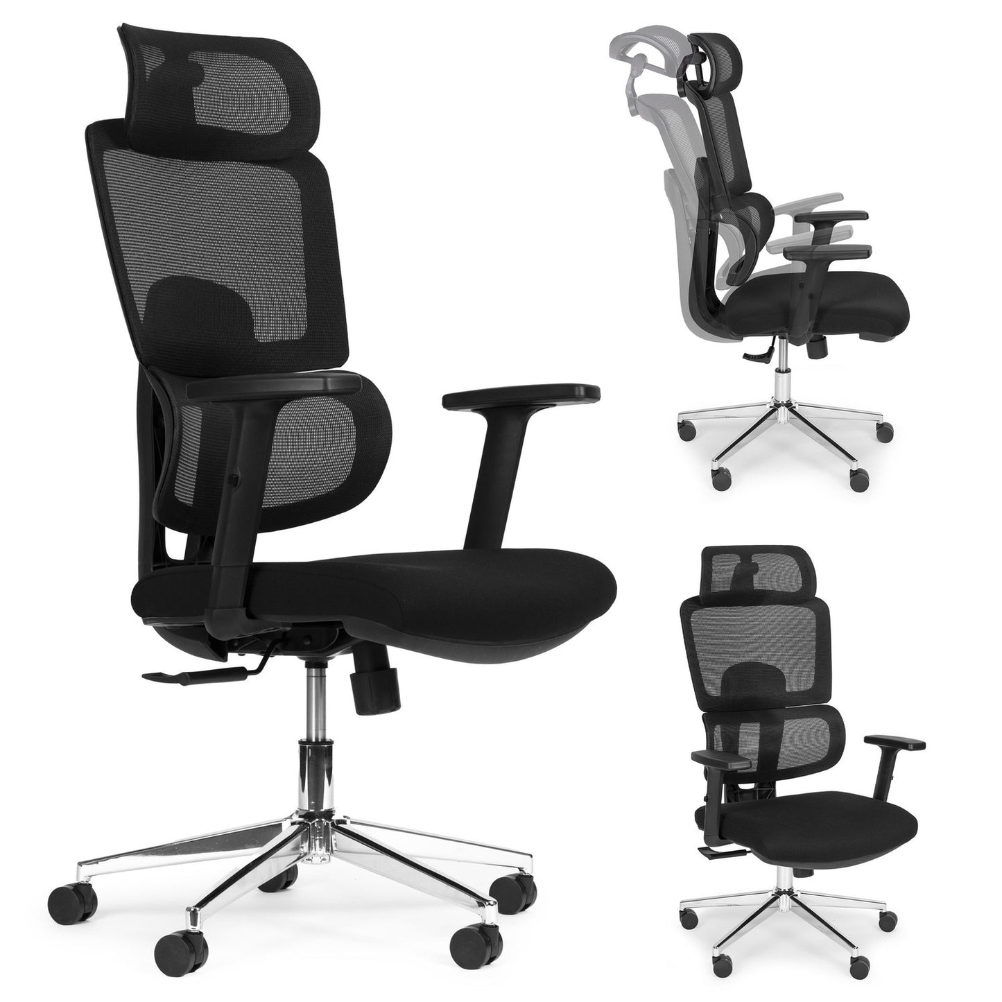Ergonomic Black Office Chair, Adjustable Height & Mesh Back