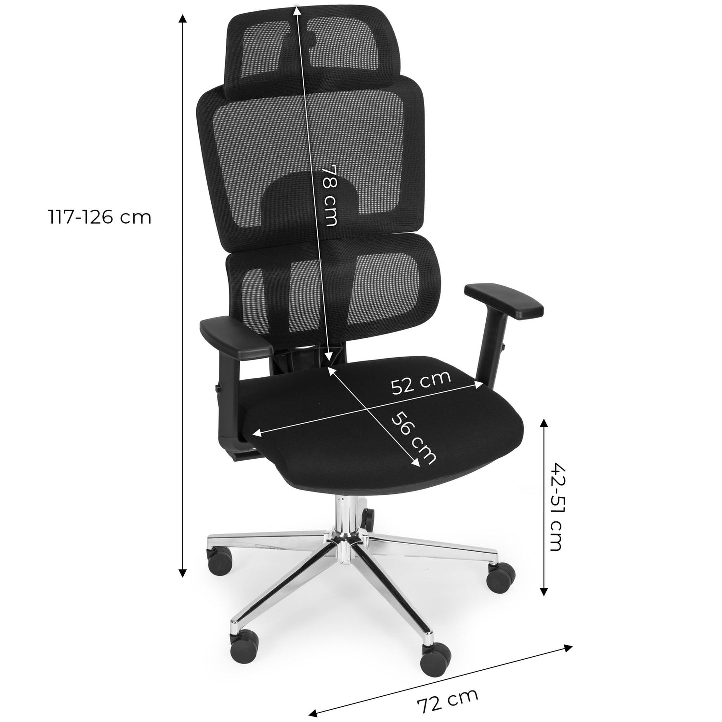 Ergonomic Black Office Chair, Adjustable Height & Mesh Back