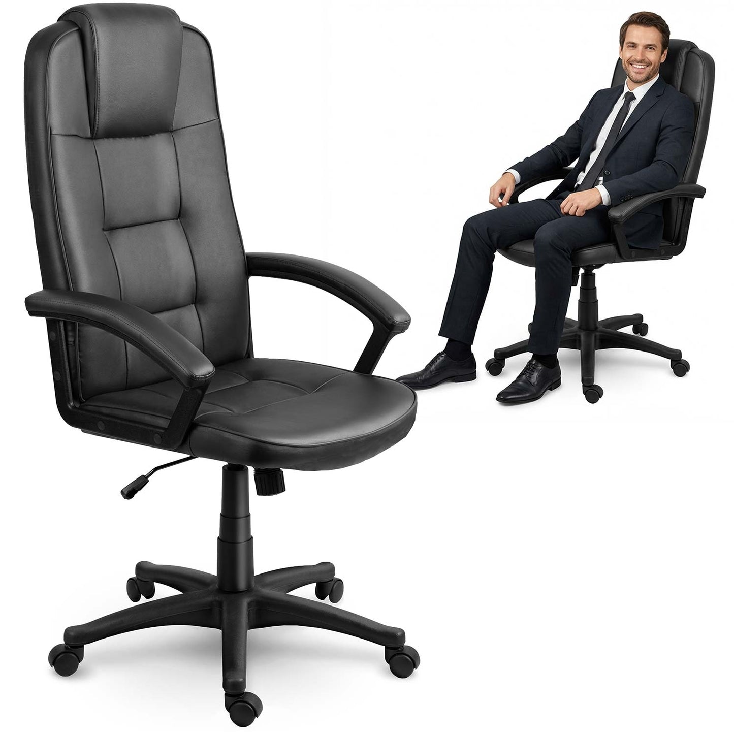 Ergonomic Black Office Chair with Adjustable Height