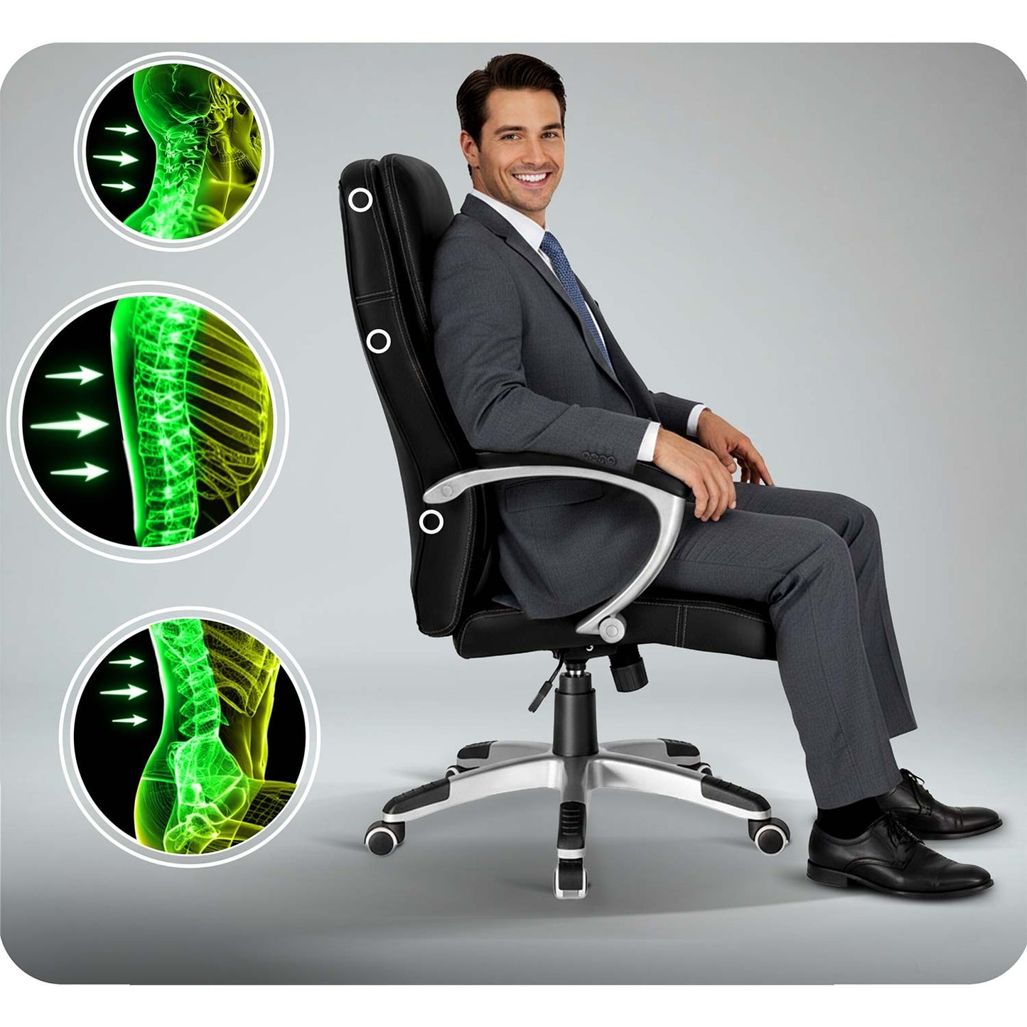 Ergonomic Black Office Chair with Adjustable Height