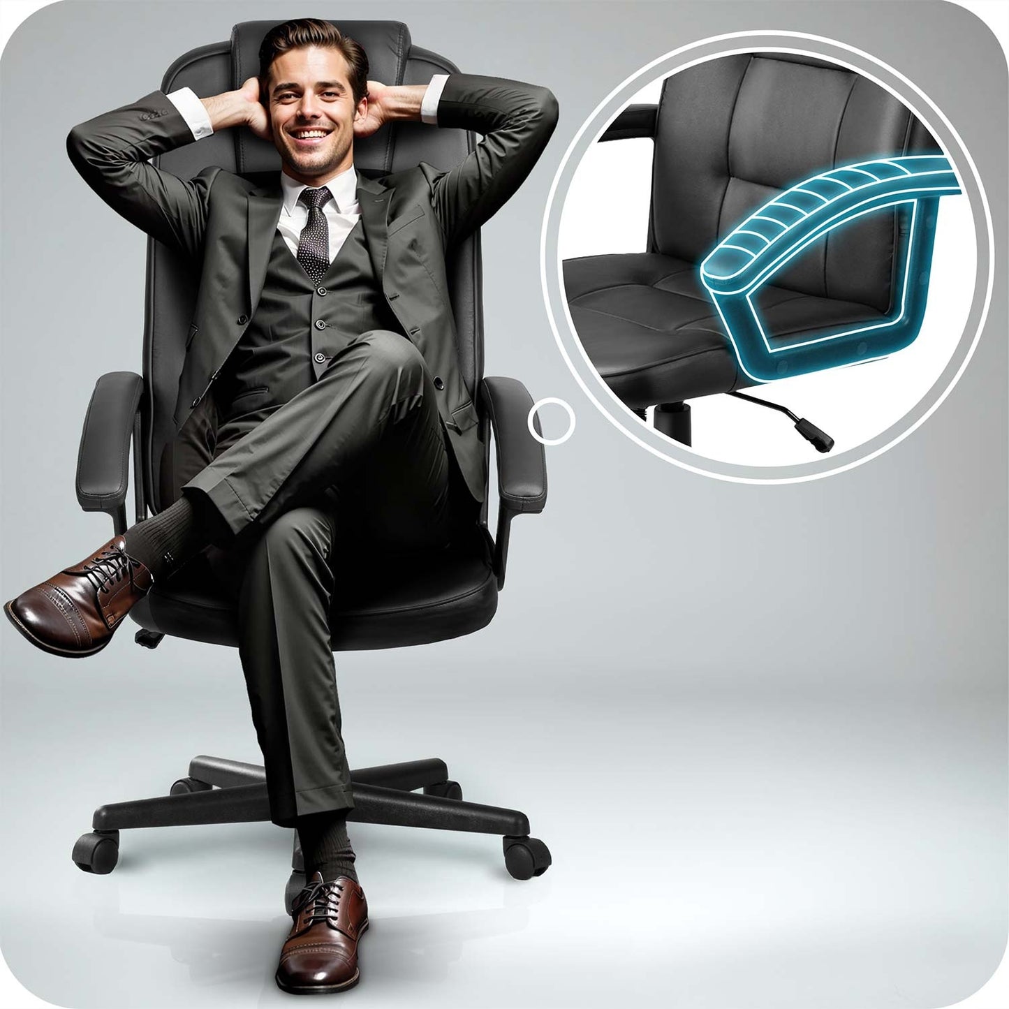 Ergonomic Black Office Chair with Adjustable Height