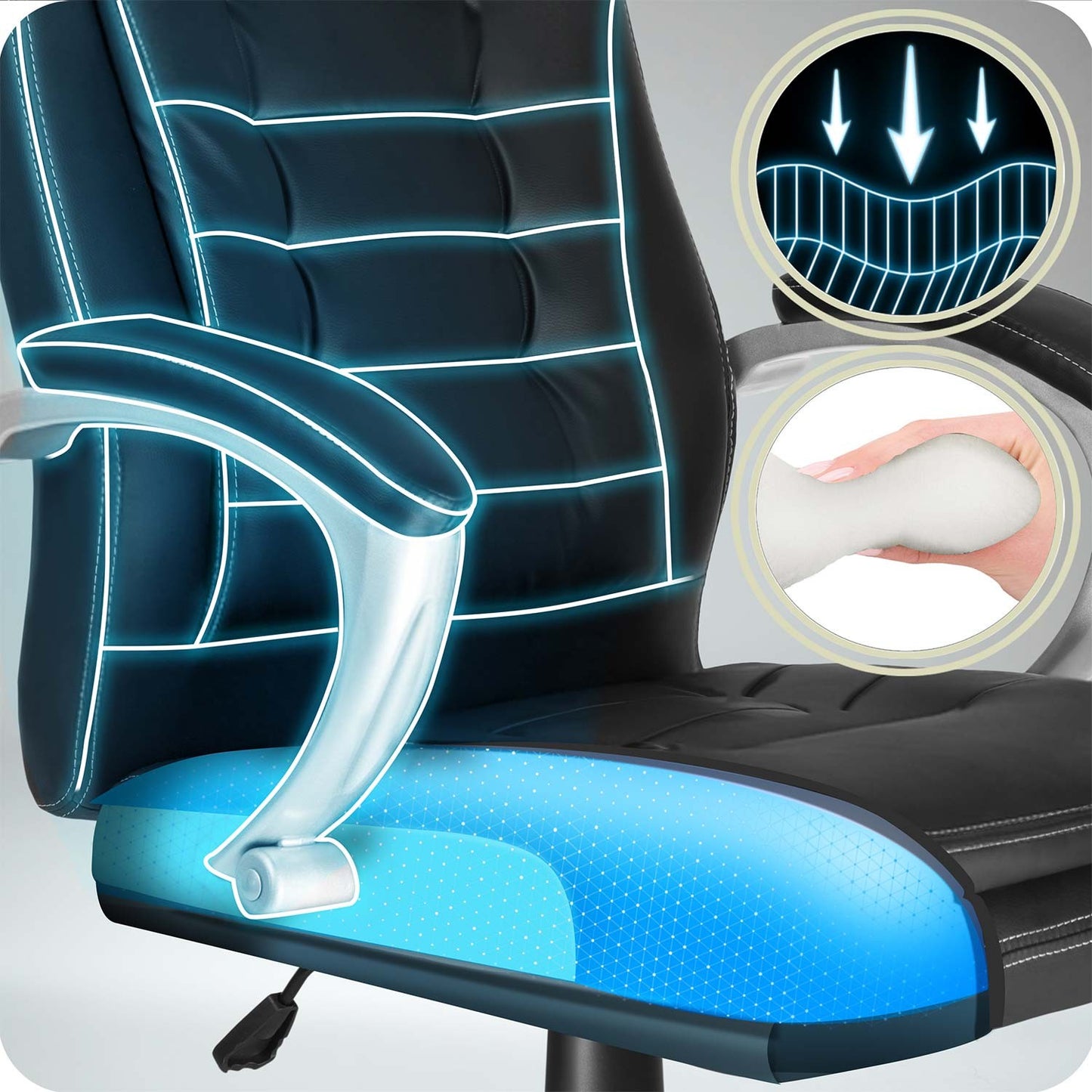 Ergonomic Black Office Chair with Adjustable Height