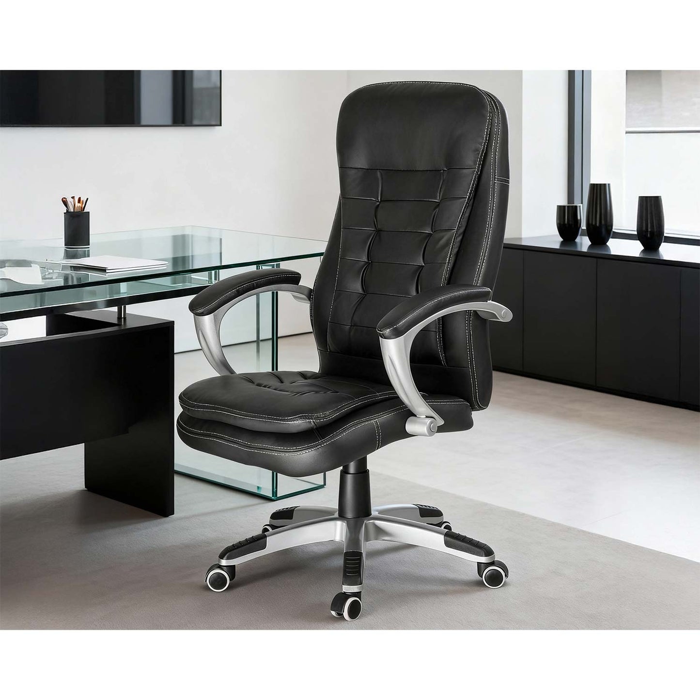 Ergonomic Black Office Chair with Adjustable Height