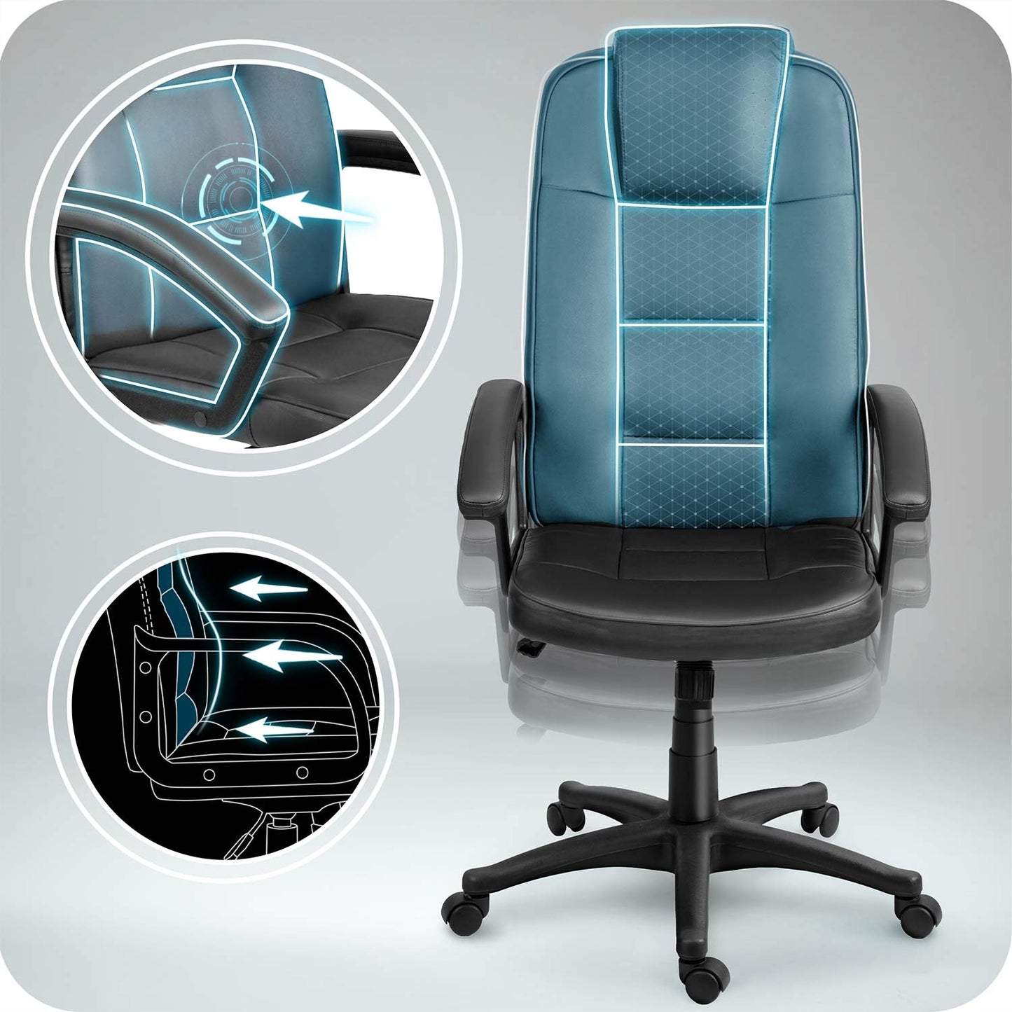 Ergonomic Black Office Chair with Adjustable Height