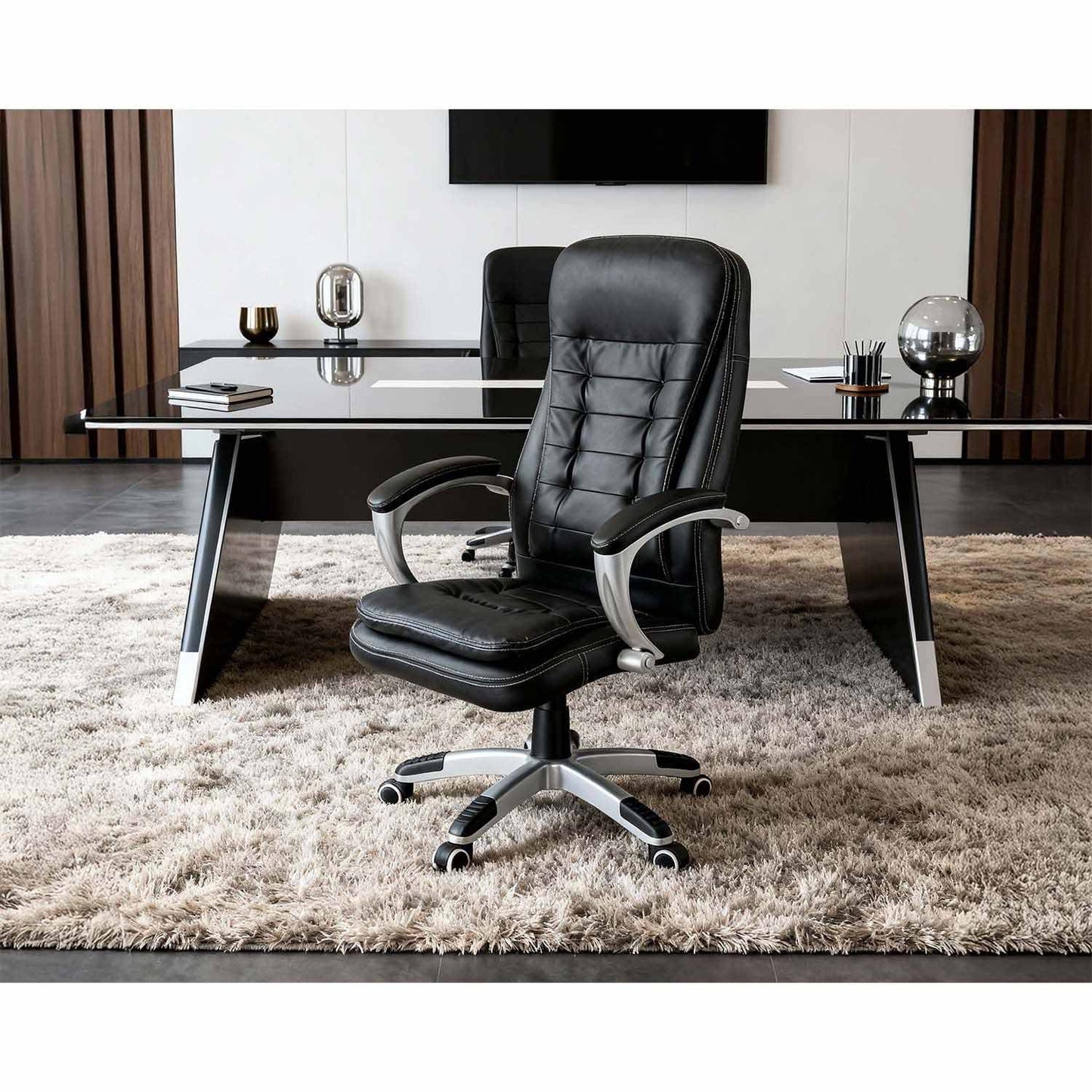 Ergonomic Black Office Chair with Adjustable Height