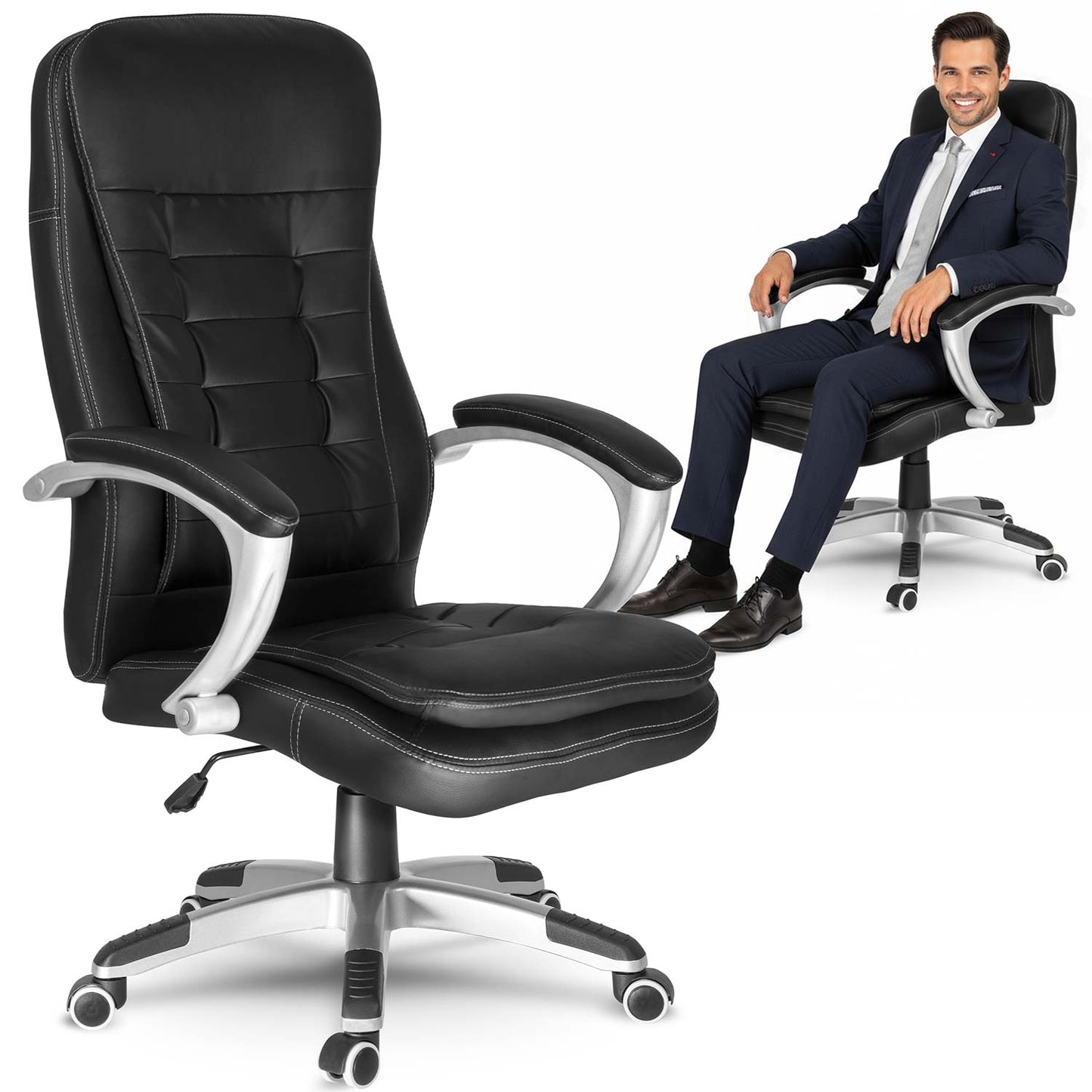 Ergonomic Black Office Chair with Adjustable Height