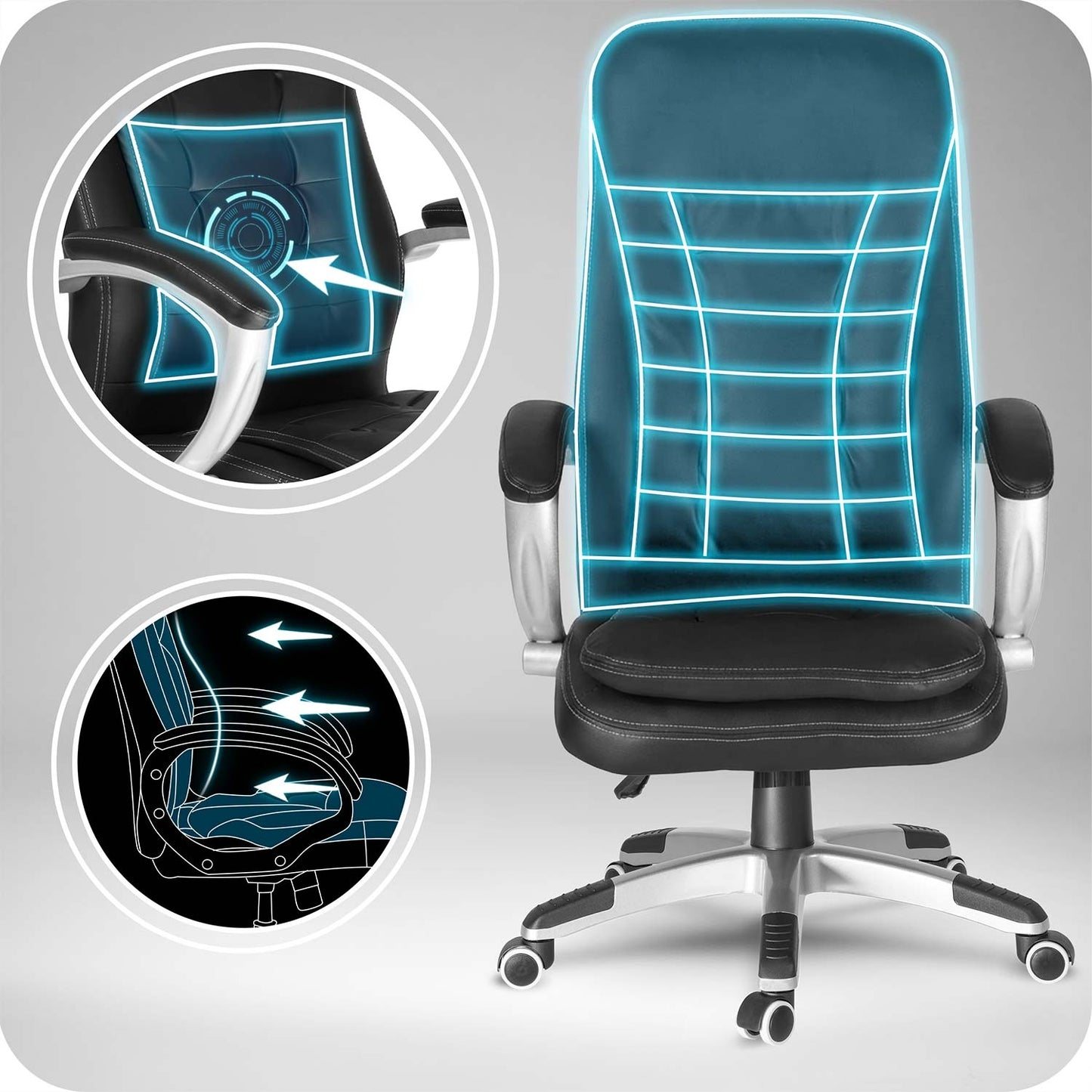 Ergonomic Black Office Chair with Adjustable Height