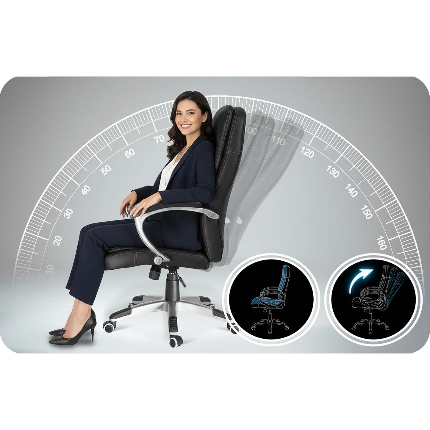 Ergonomic Black Office Chair with Adjustable Height