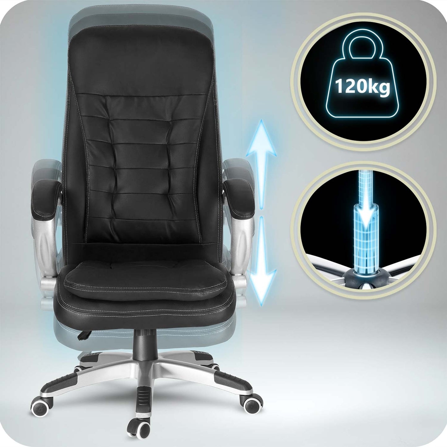 Ergonomic Black Office Chair with Adjustable Height