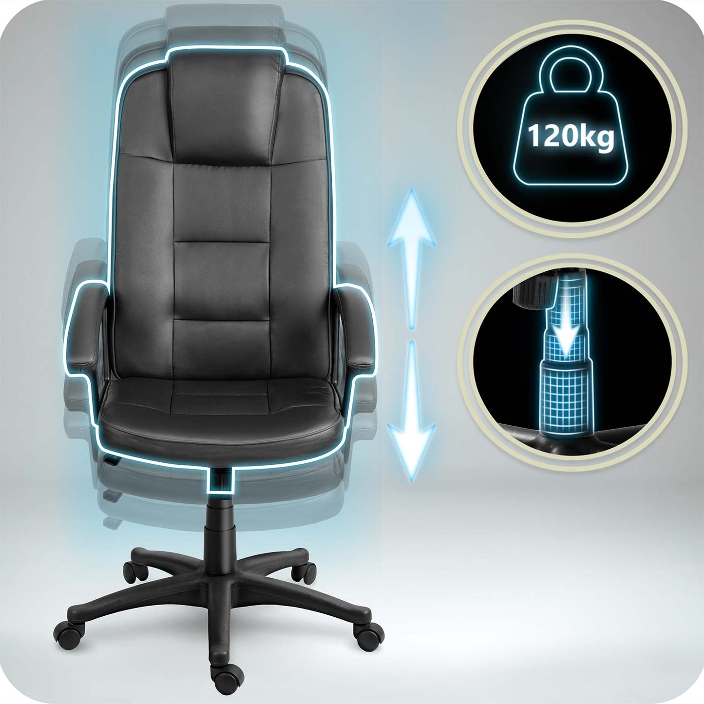 Ergonomic Black Office Chair with Adjustable Height