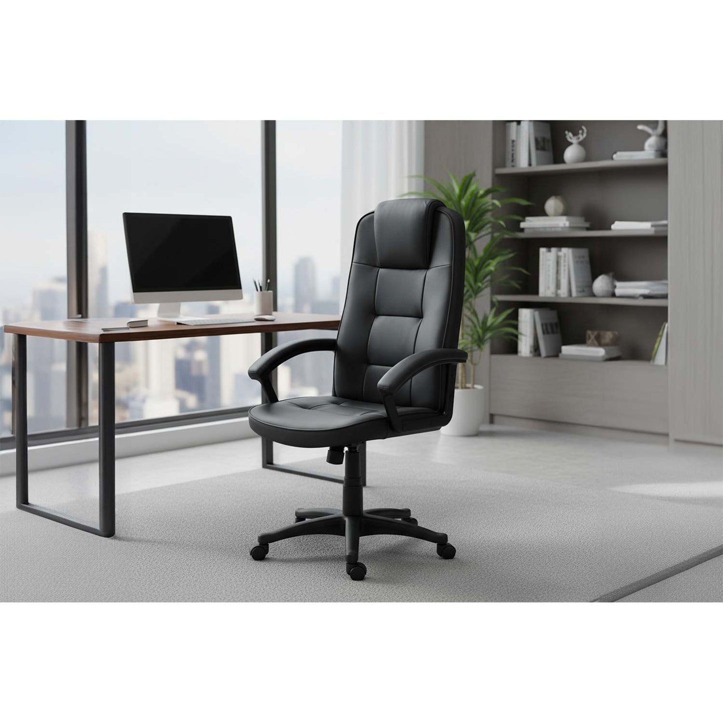 Ergonomic Black Office Chair with Adjustable Height