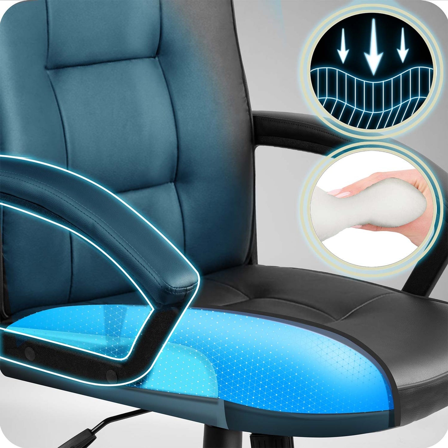 Ergonomic Black Office Chair with Adjustable Height