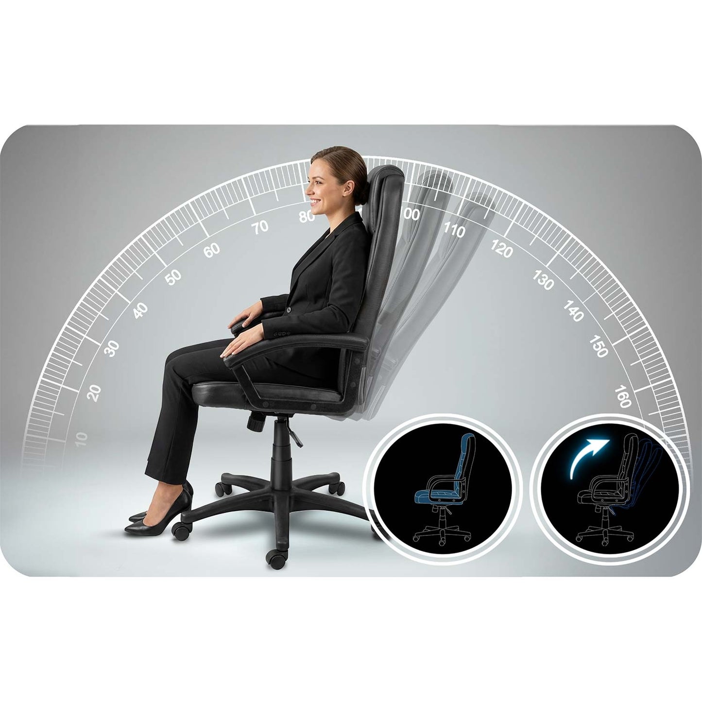 Ergonomic Black Office Chair with Adjustable Height