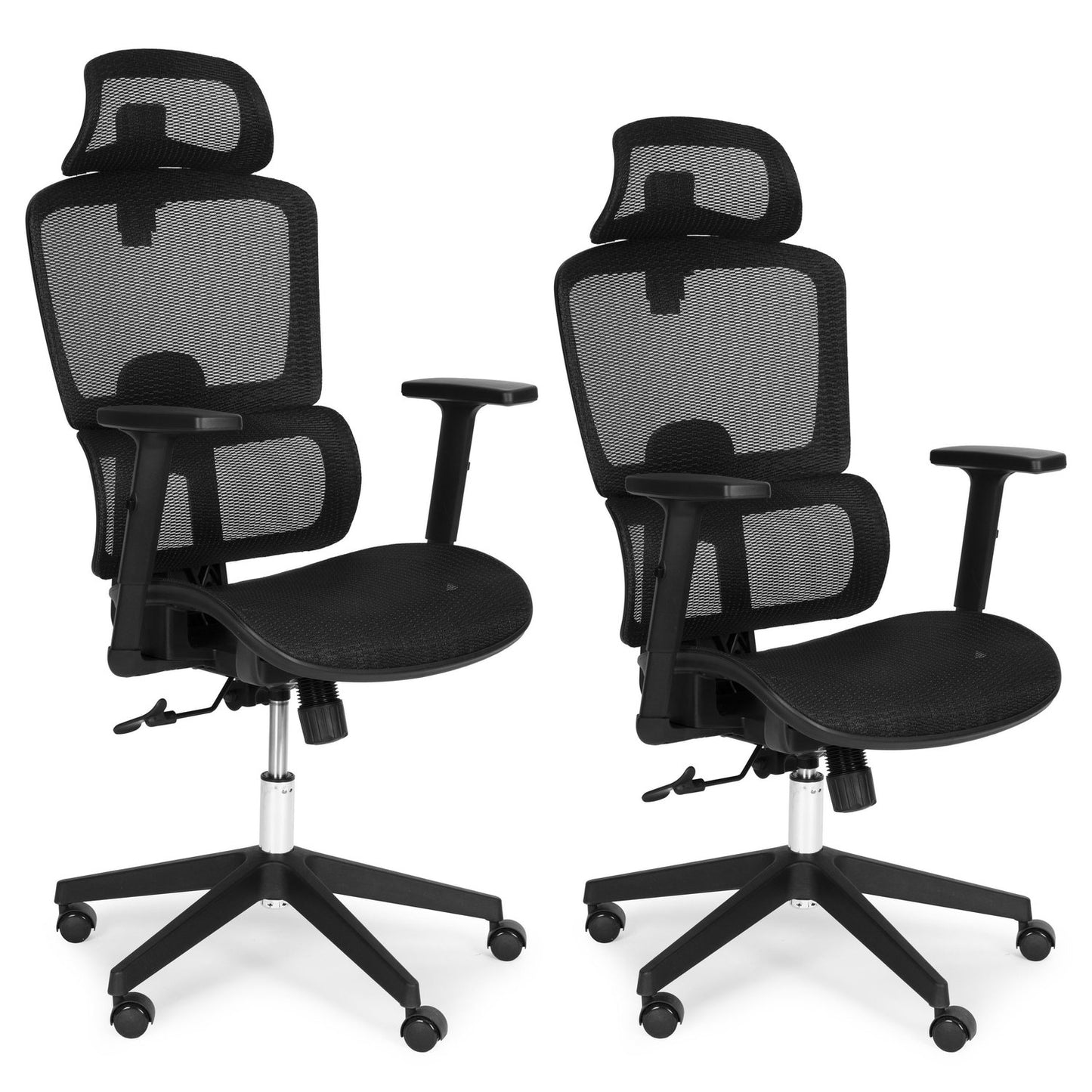 Ergonomic Black Office Chair with Adjustable Height and Mesh Back
