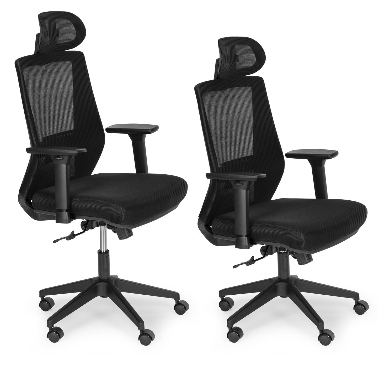 Ergonomic Black Office Chair with Adjustable Height and Mesh Back