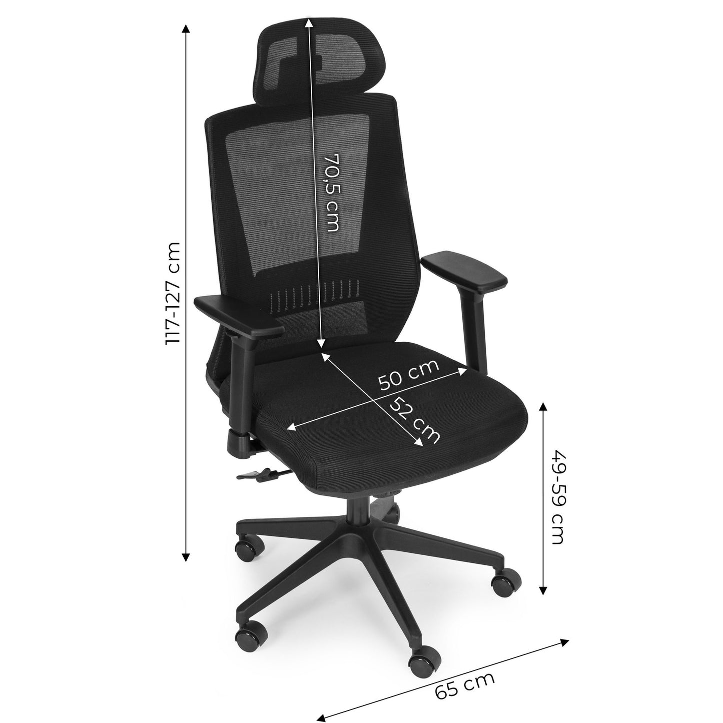 Ergonomic Black Office Chair with Adjustable Height and Mesh Back