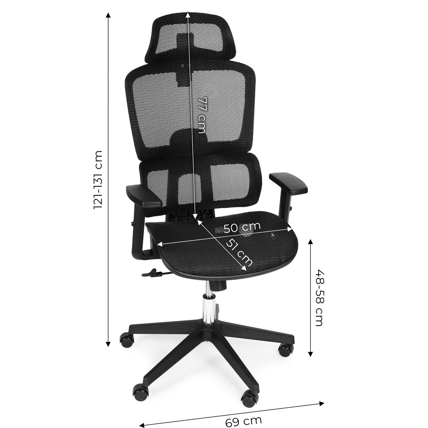 Ergonomic Black Office Chair with Adjustable Height and Mesh Back
