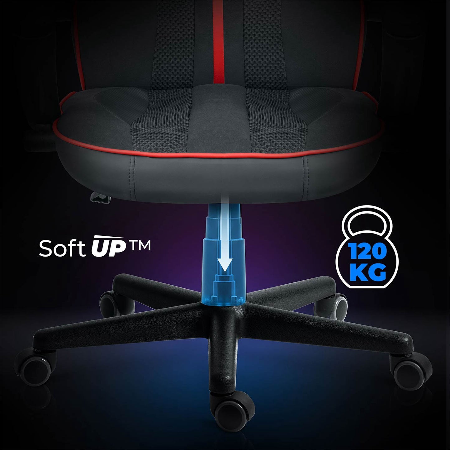 Ergonomic Gaming Chair with Adjustable Height, 360 Swivel