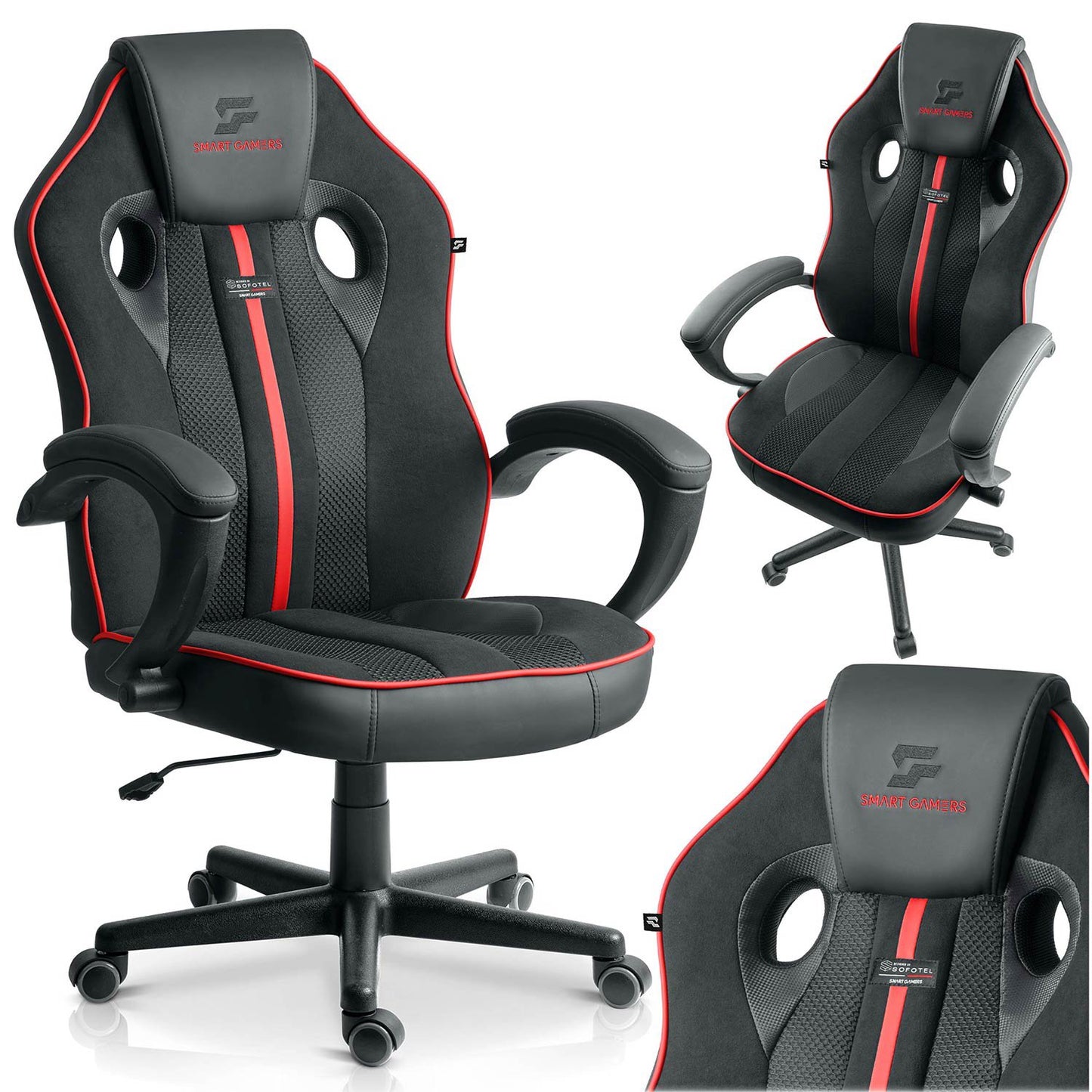 Ergonomic Gaming Chair with Adjustable Height, 360 Swivel