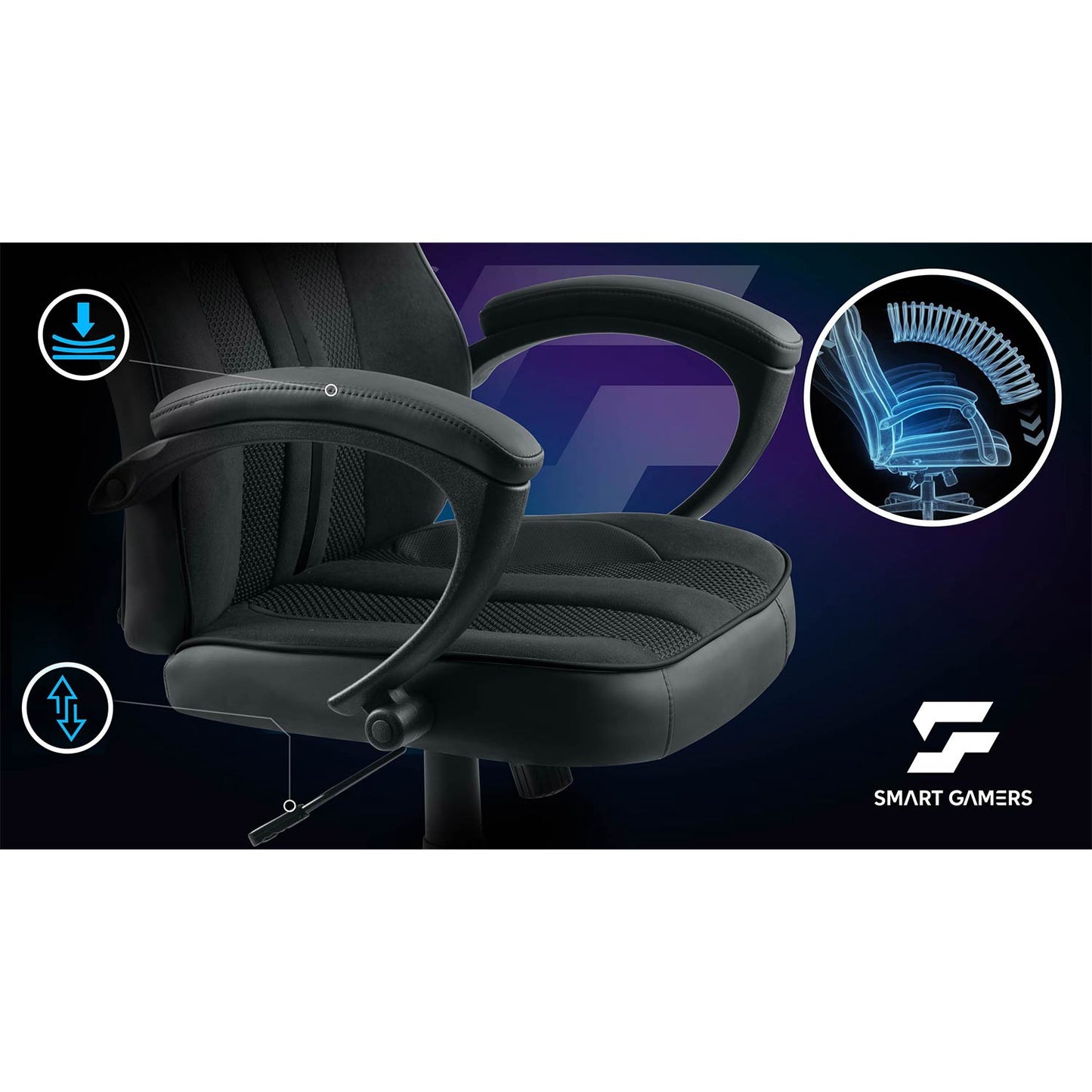 Ergonomic Gaming Chair with Adjustable Height and 360 Swivel