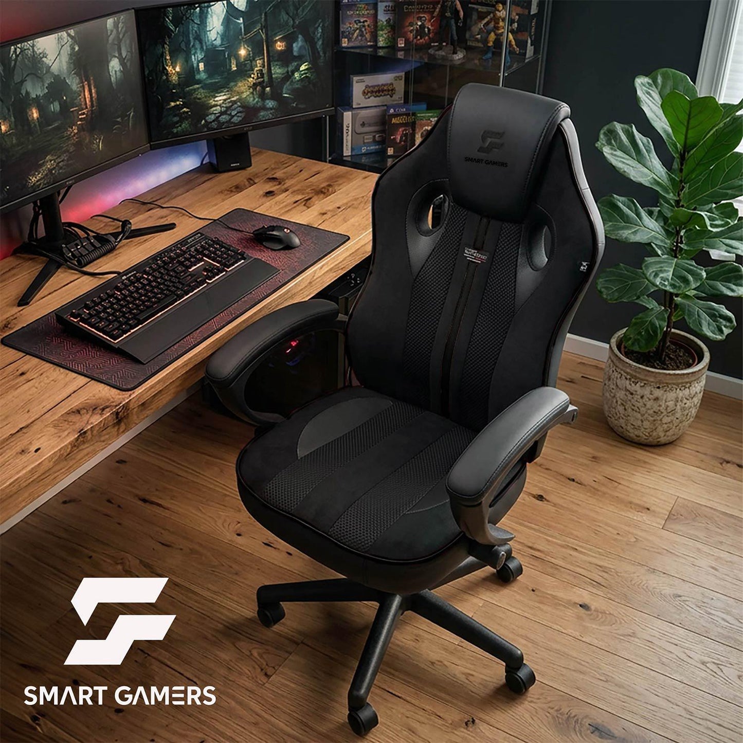 Ergonomic Gaming Chair with Adjustable Height and 360 Swivel