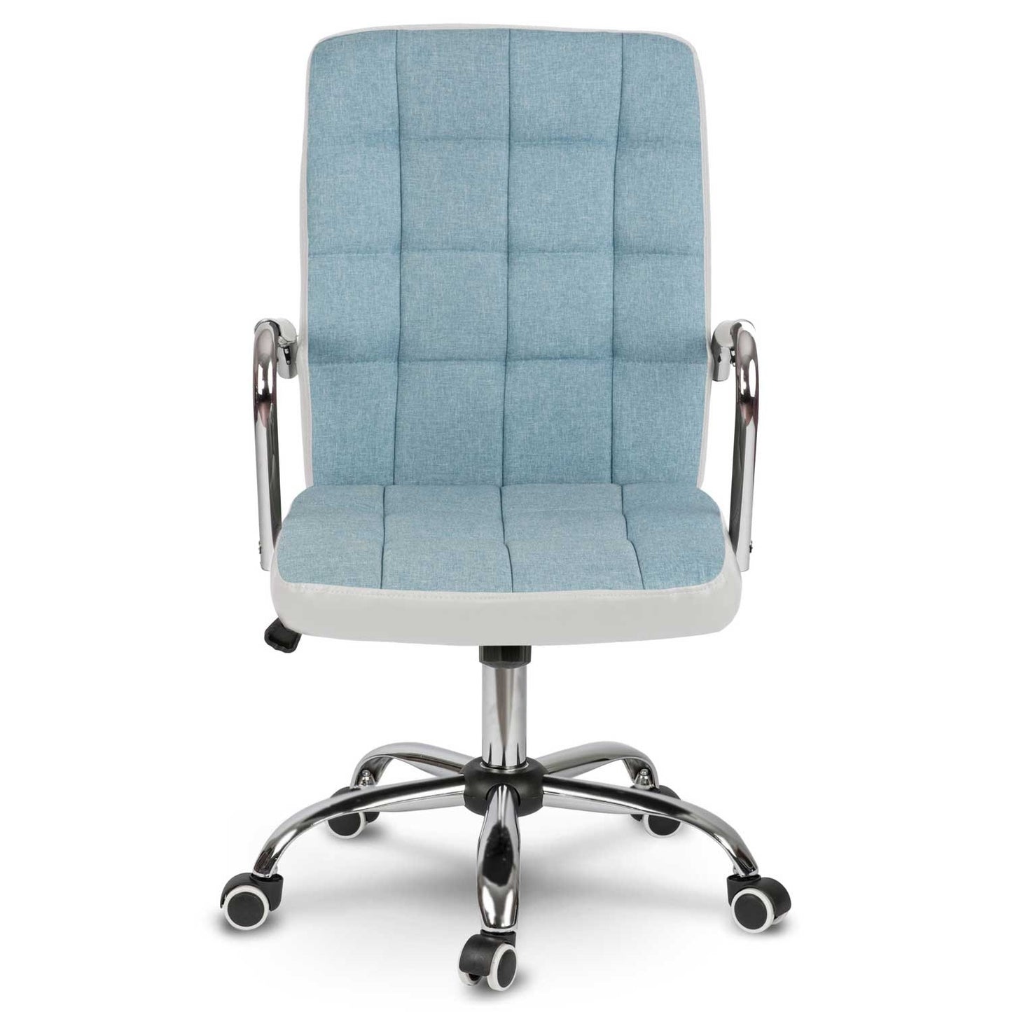 Ergonomic Office Chair Benton in Blue and White Fabric