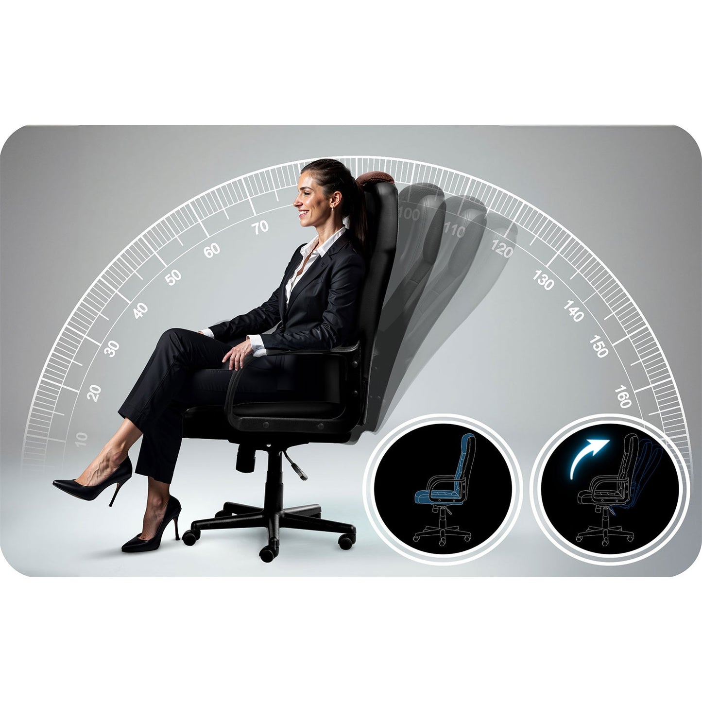 Ergonomic Office Chair, Black-Brown, Adjustable Height