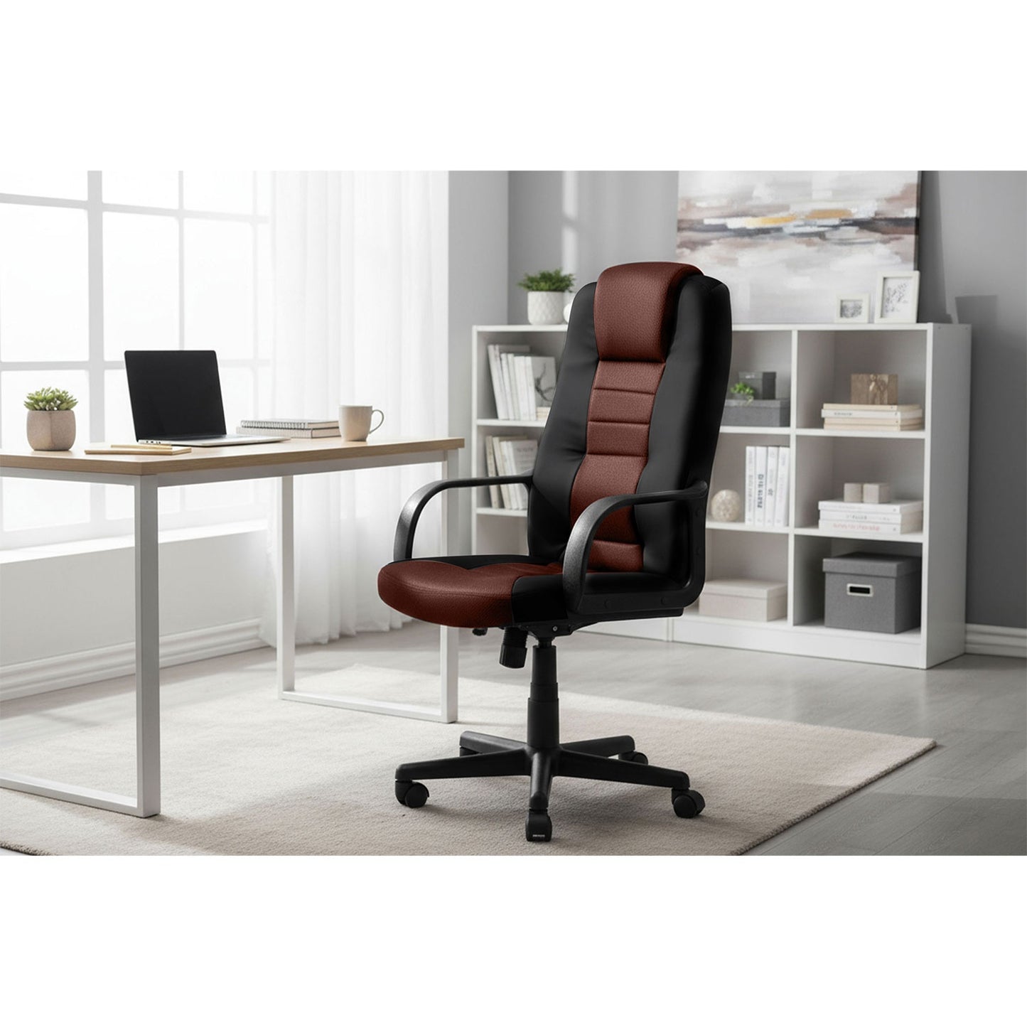 Ergonomic Office Chair, Black-Brown, Adjustable Height