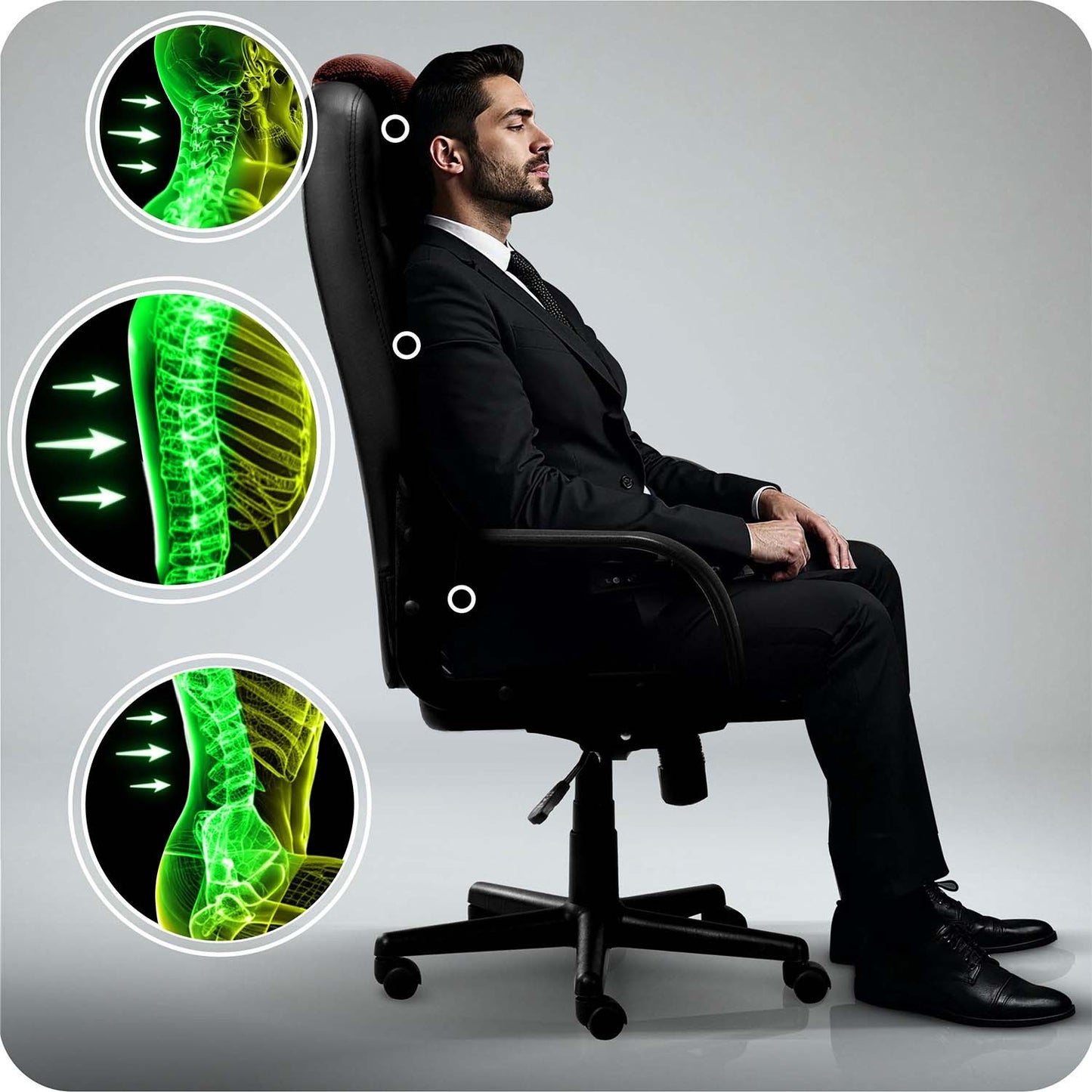Ergonomic Office Chair, Black-Brown, Adjustable Height