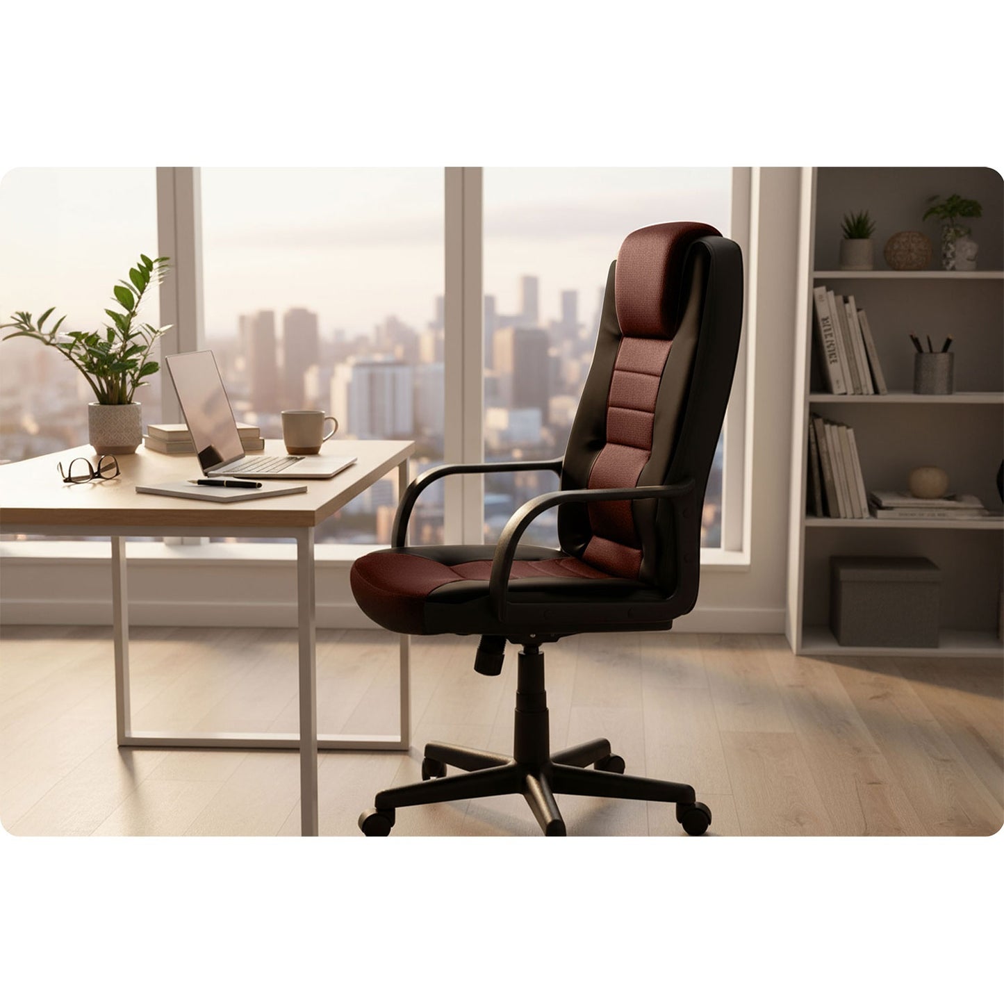Ergonomic Office Chair, Black-Brown, Adjustable Height