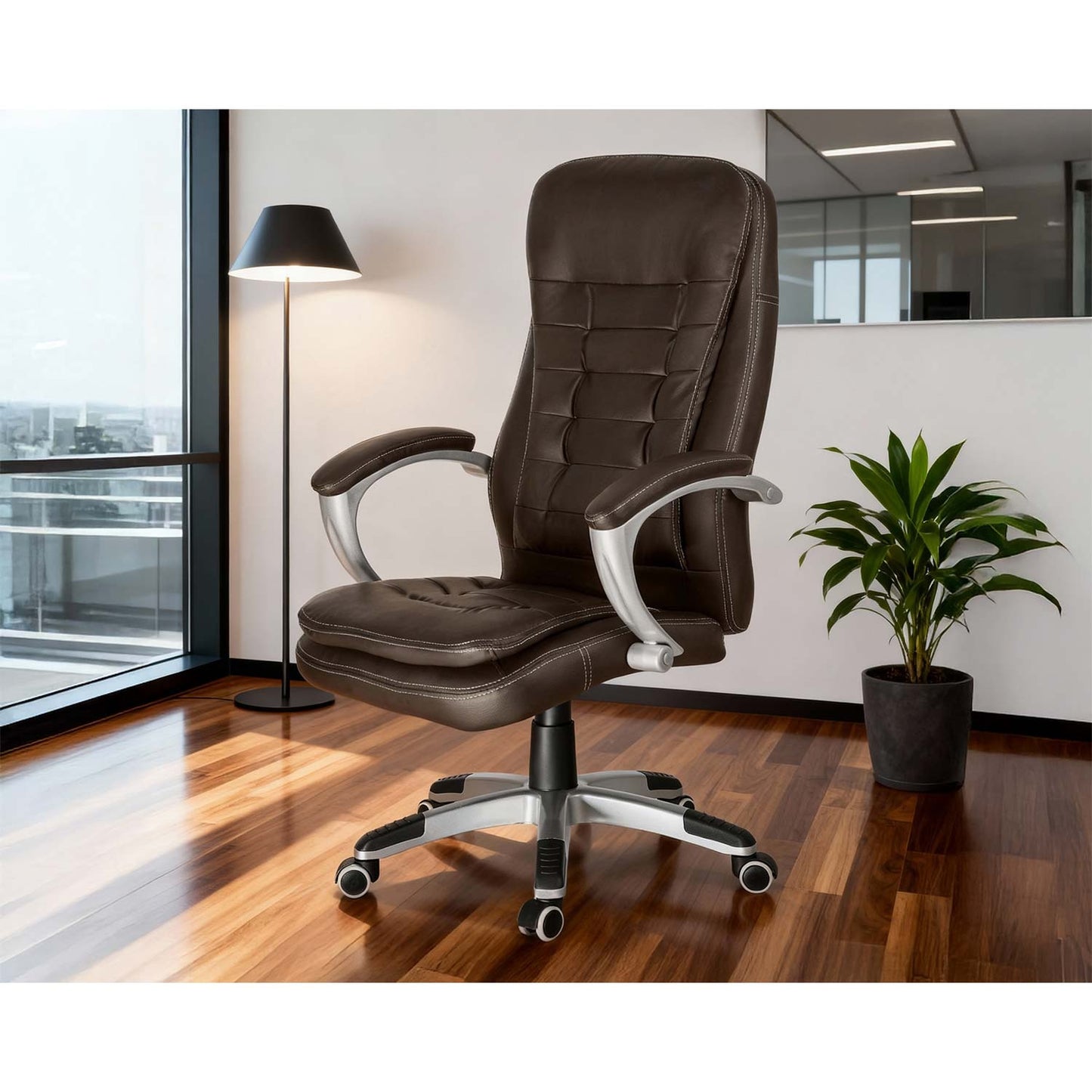 Ergonomic Office Chair, Dark Brown, Adjustable Height