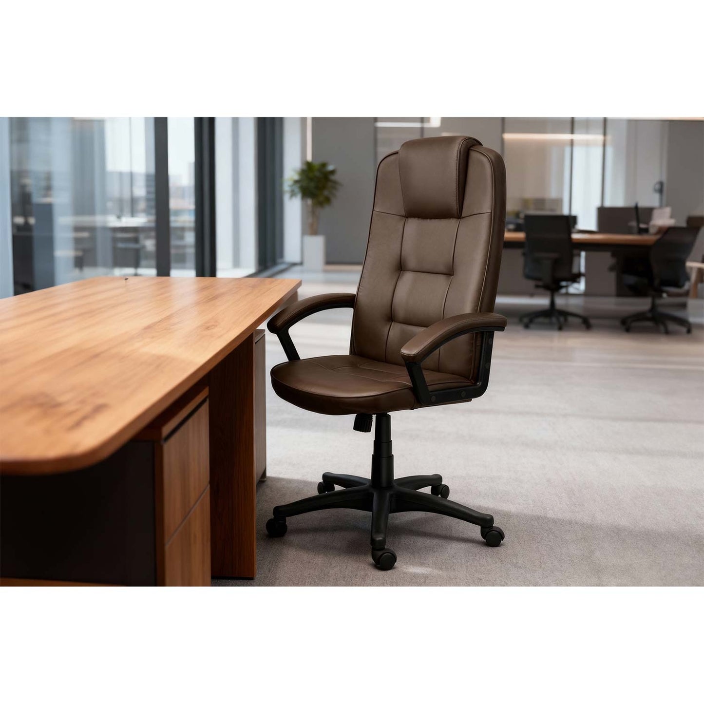 Ergonomic Office Chair, Dark Brown, Adjustable Height
