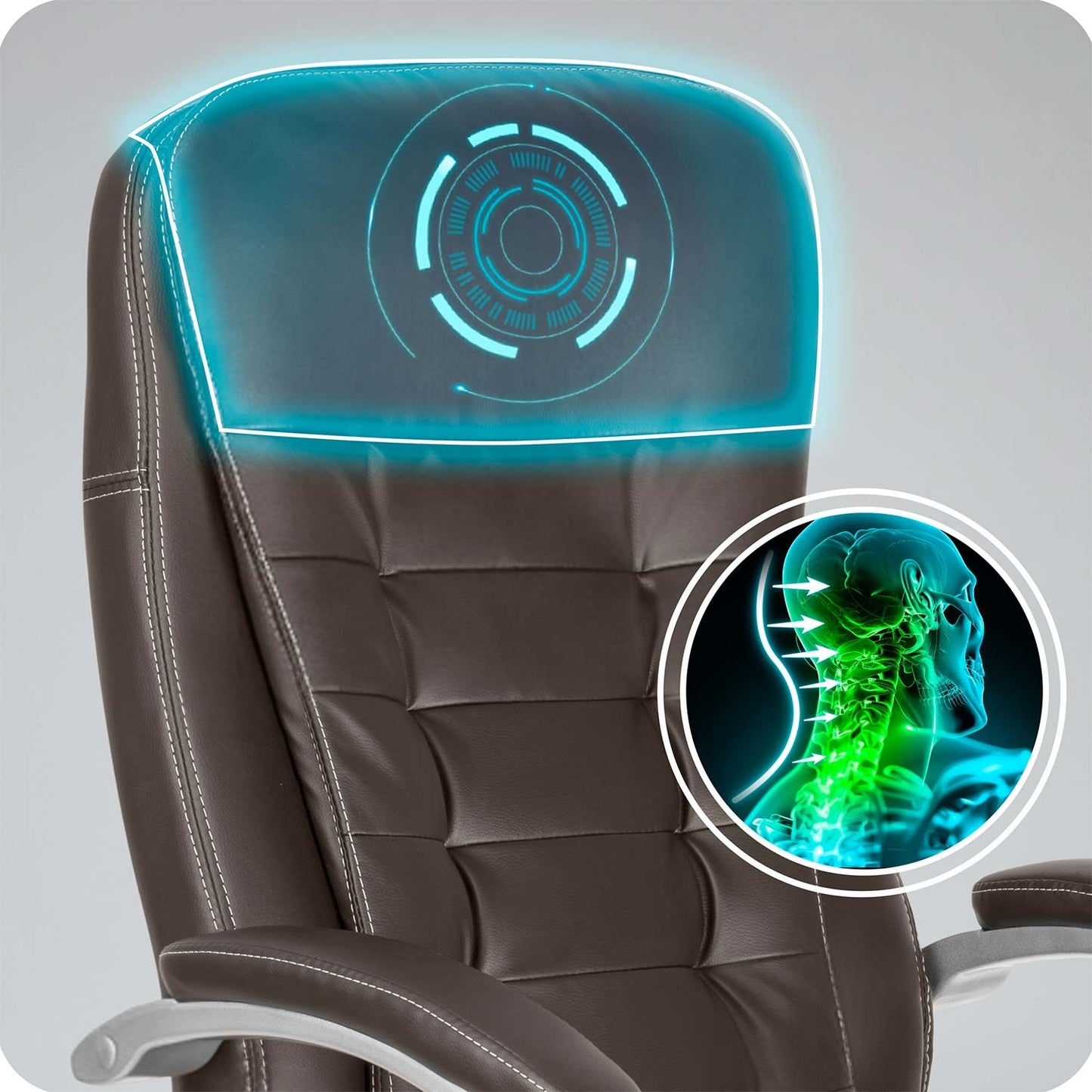 Ergonomic Office Chair, Dark Brown, Adjustable Height